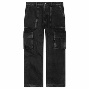 Denim Logo Cargos - Charcoal Wash