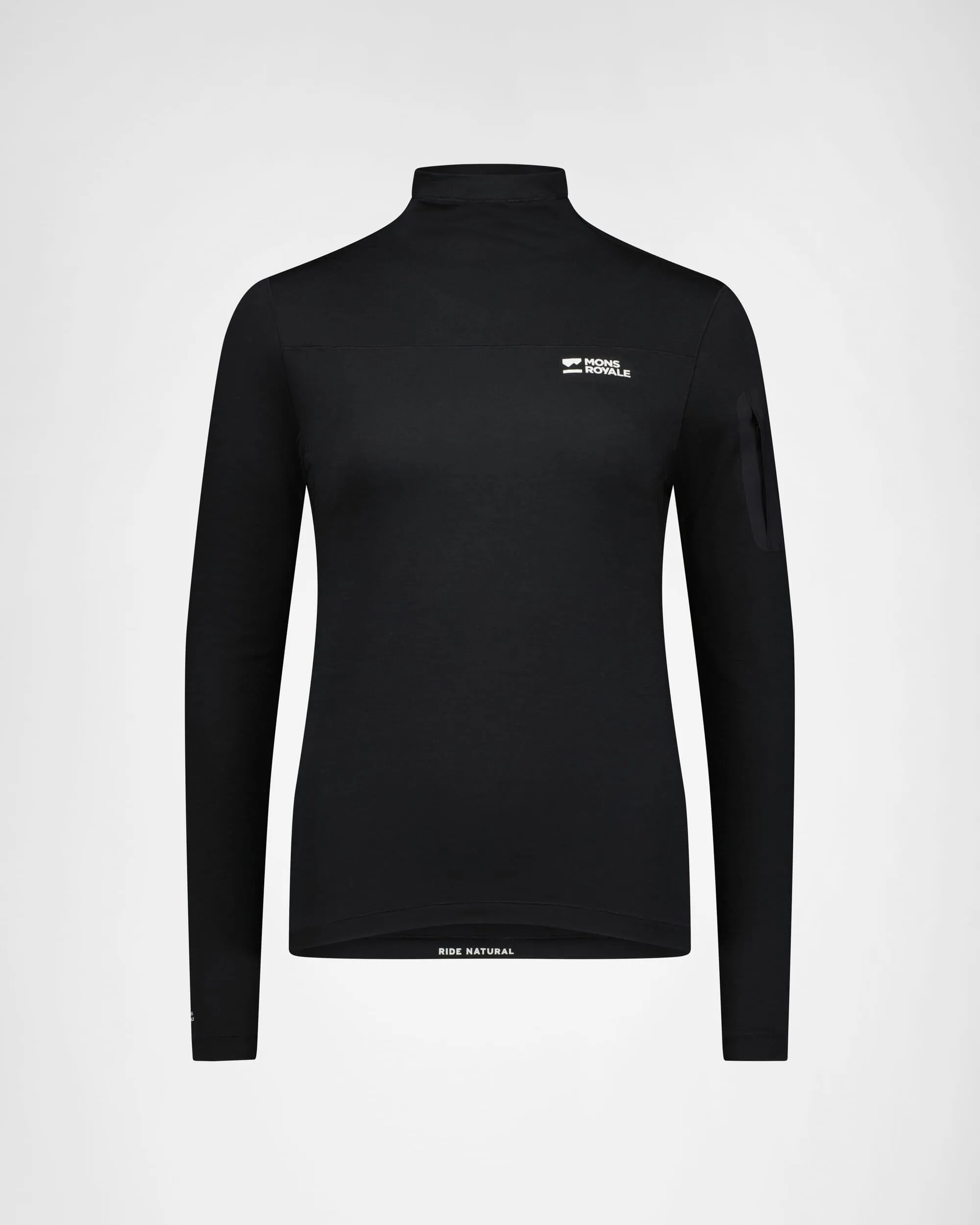 Diversion Merino Mock Neck Long Sleeve - Black