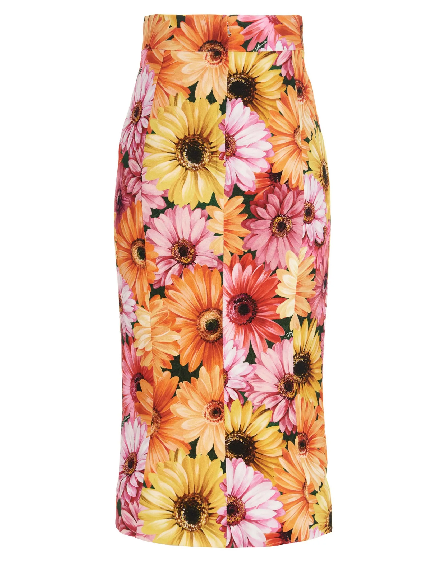 Dolce & Gabbana Gerbera Daisy Print Midi Skirt