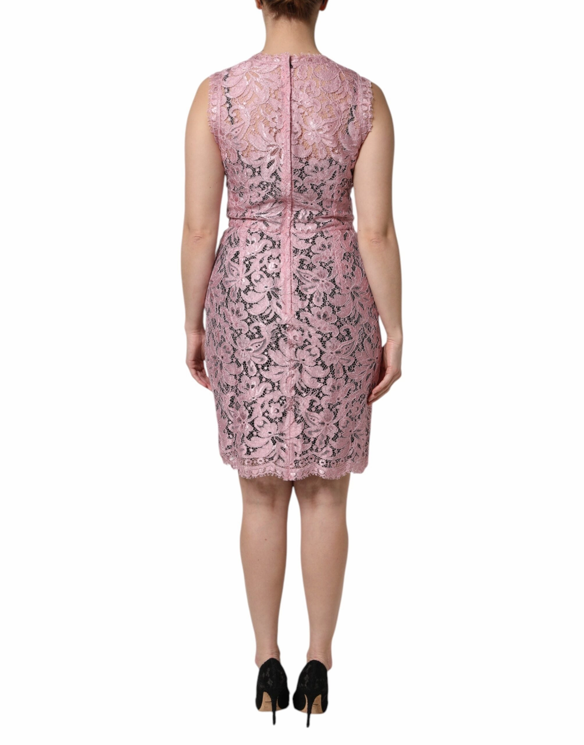 Dolce & Gabbana Floral Lace Sleeveless Sheath Women's Dress