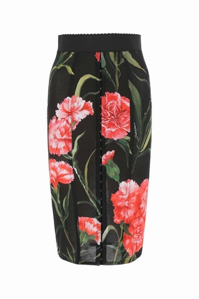 Dolce & Gabbana Floral Printed Midi Skirt