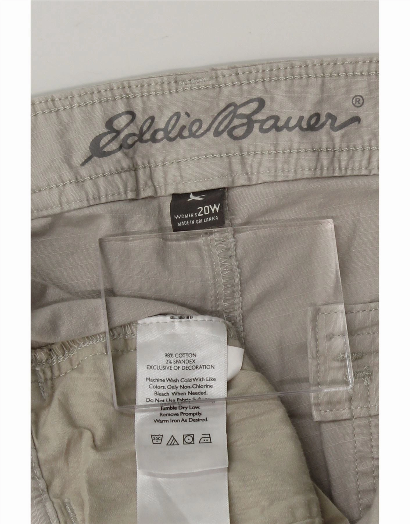 EDDIE BAUER Womens Crop Cargo Trousers US 40 2XL W40 L26 Grey Cotton