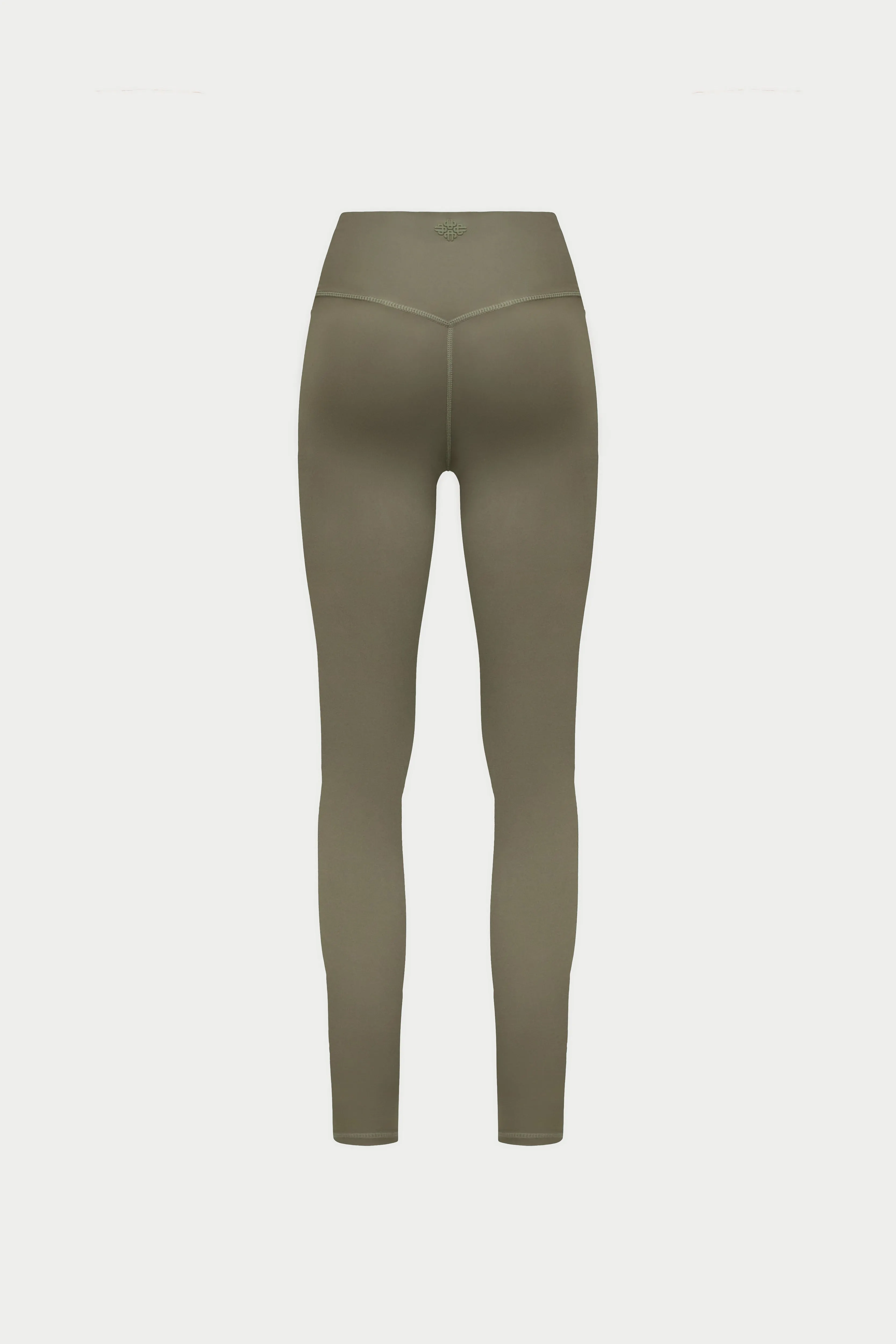 EMBLEM SCULPTING STRETCH LEGGINGS - KHAKI