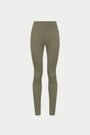EMBLEM SCULPTING STRETCH LEGGINGS - KHAKI