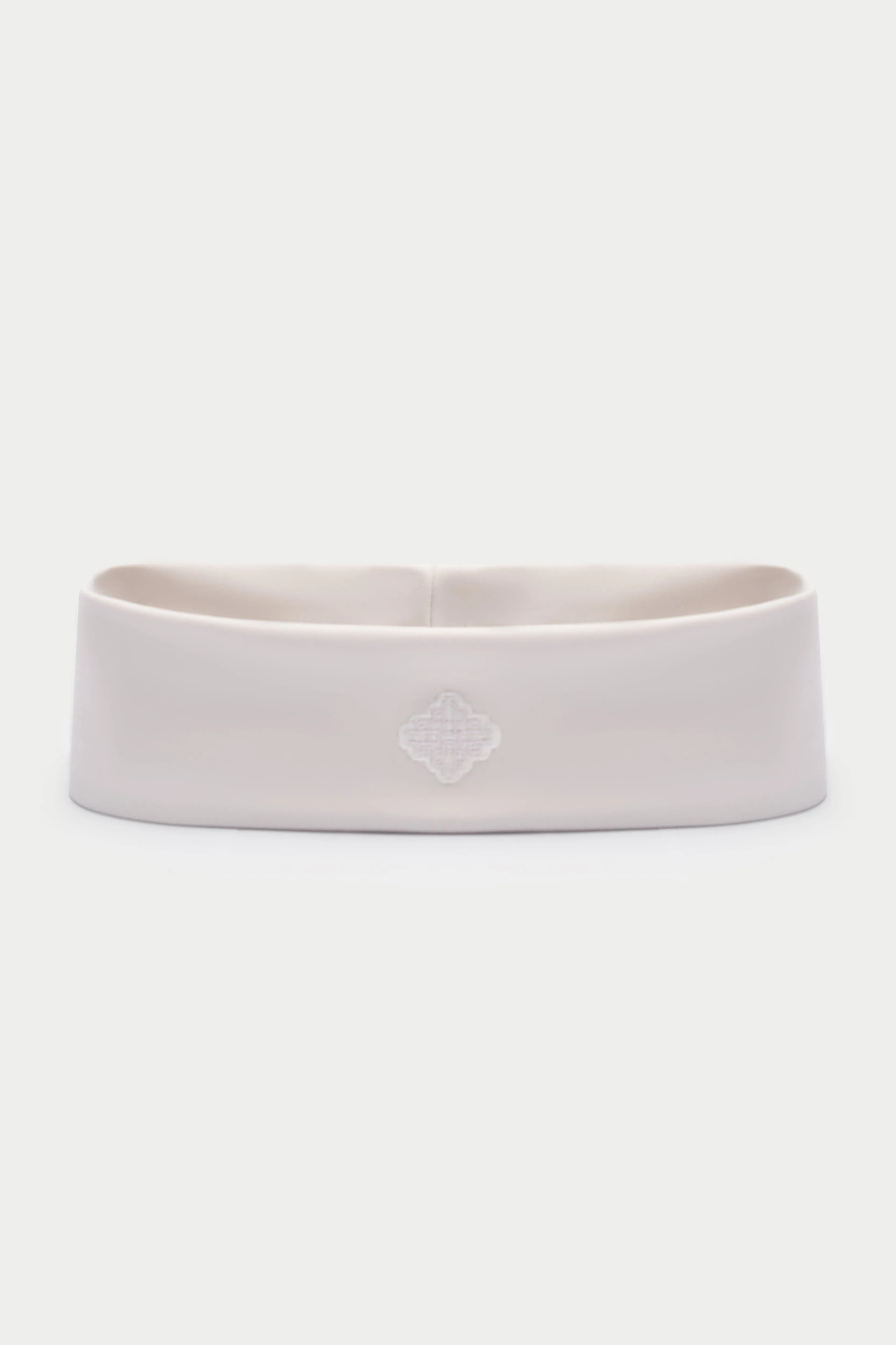 EMBROIDERED EMBLEM HEADBAND - BONE