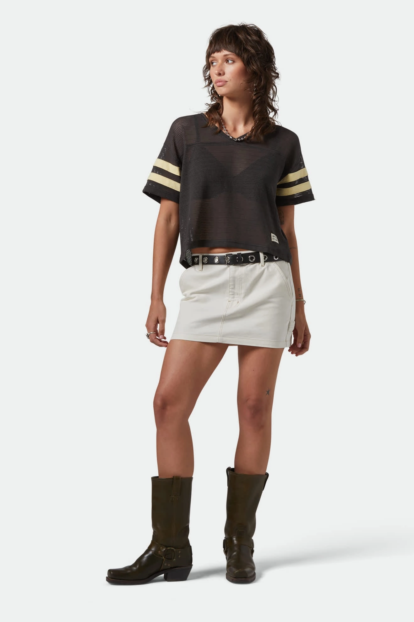 Essex Painter Mini Skirt - Egret White