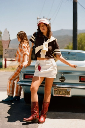 Essex Painter Mini Skirt - Egret White