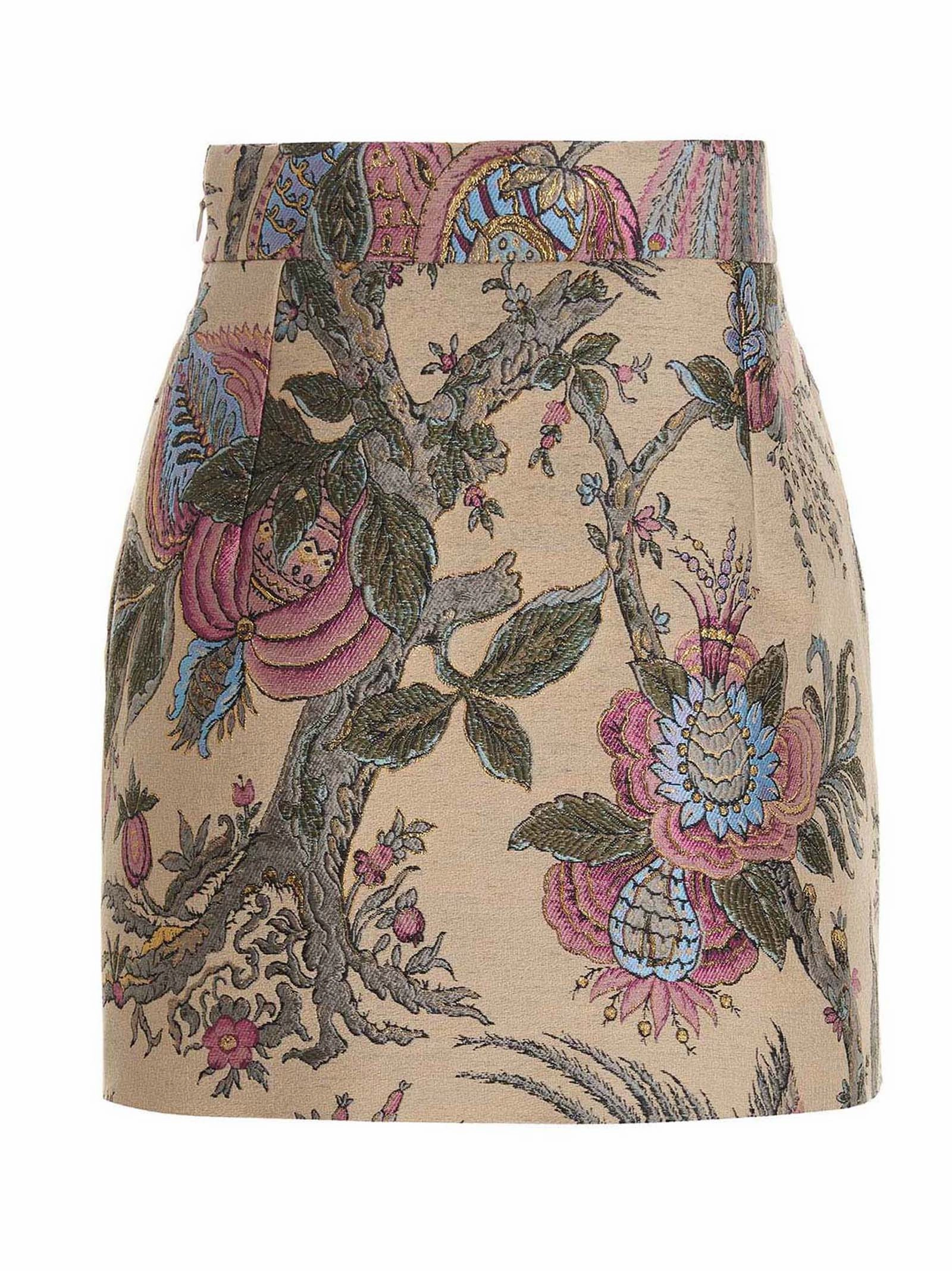 Etro Floral Embroidered Mini Skirt