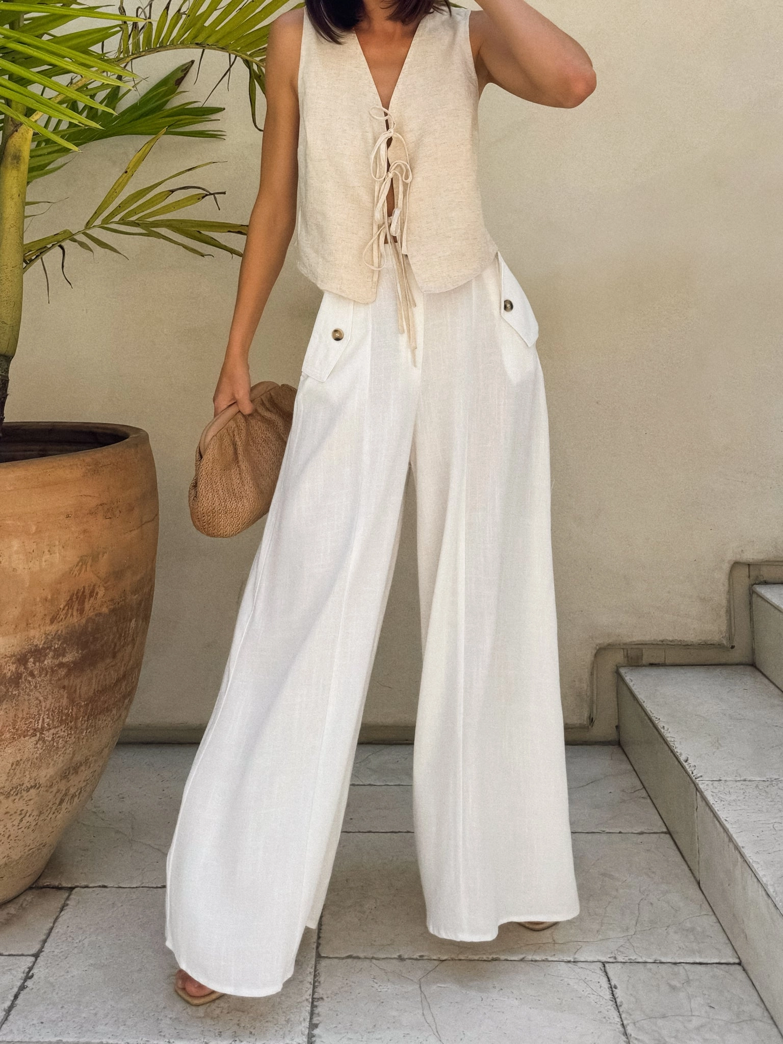 Fine Line Linen Pants