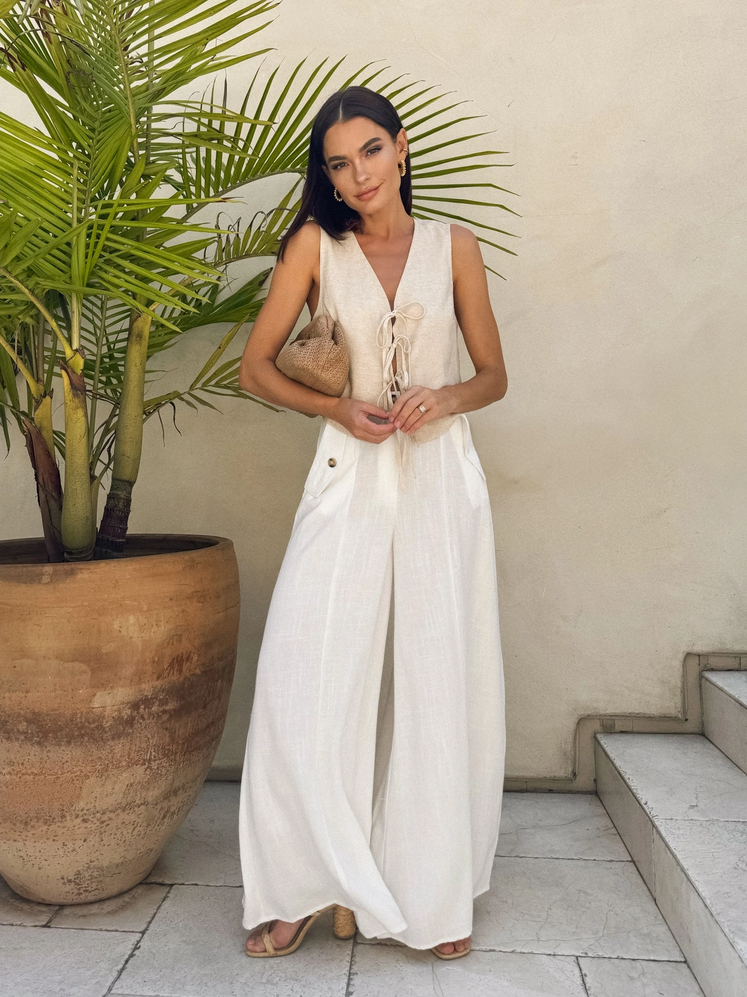 Fine Line Linen Pants