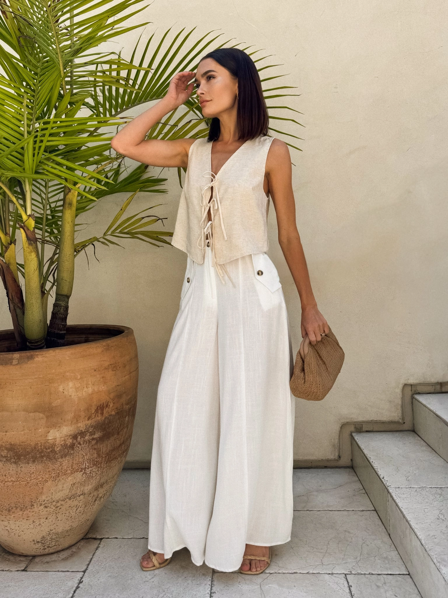 Fine Line Linen Pants