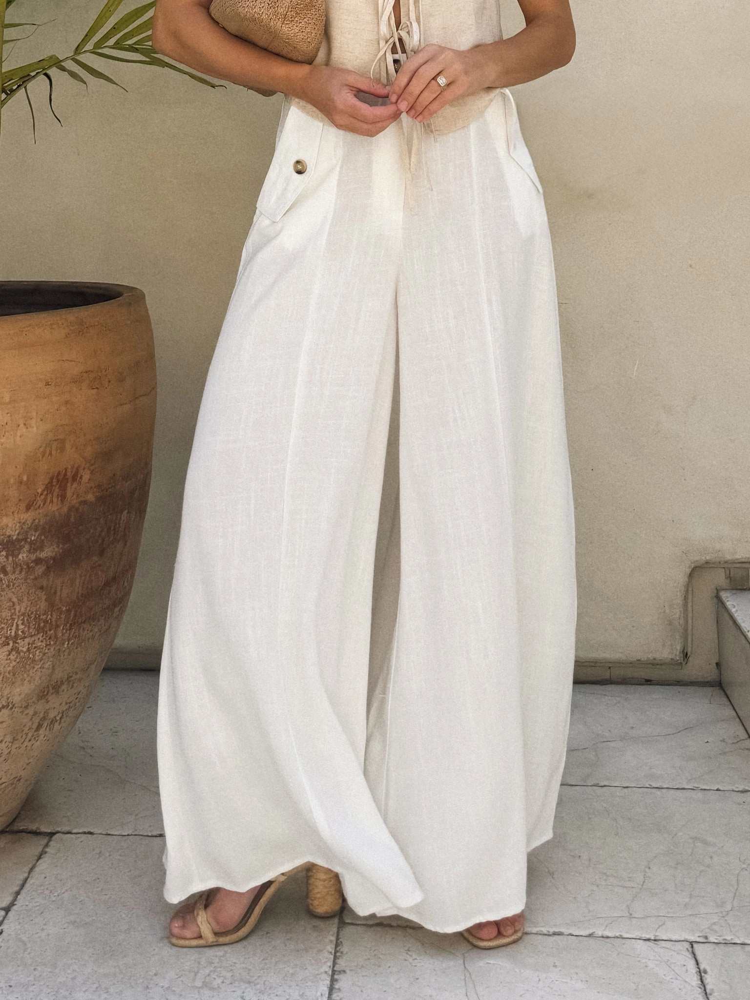 Fine Line Linen Pants