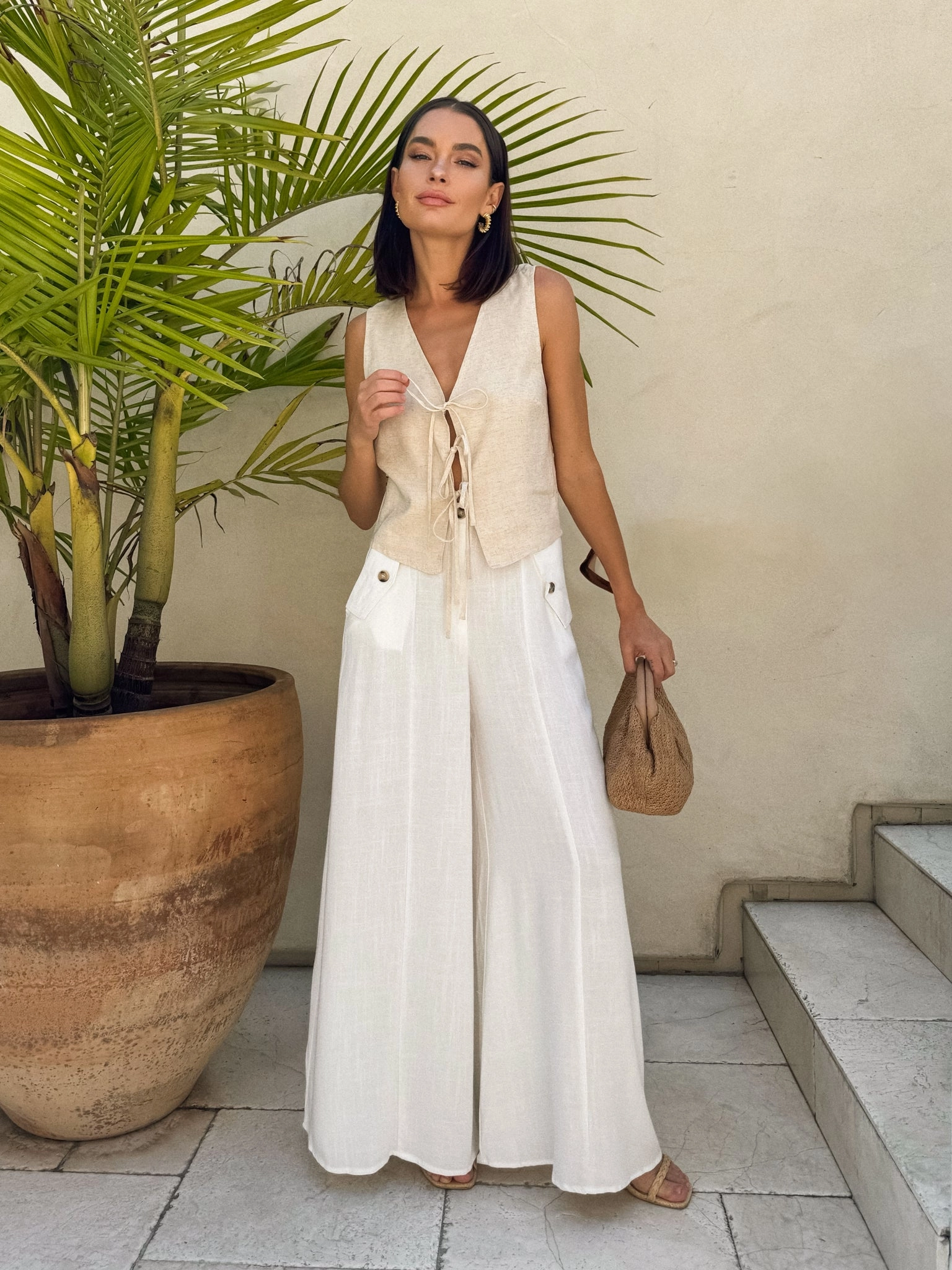 Fine Line Linen Pants