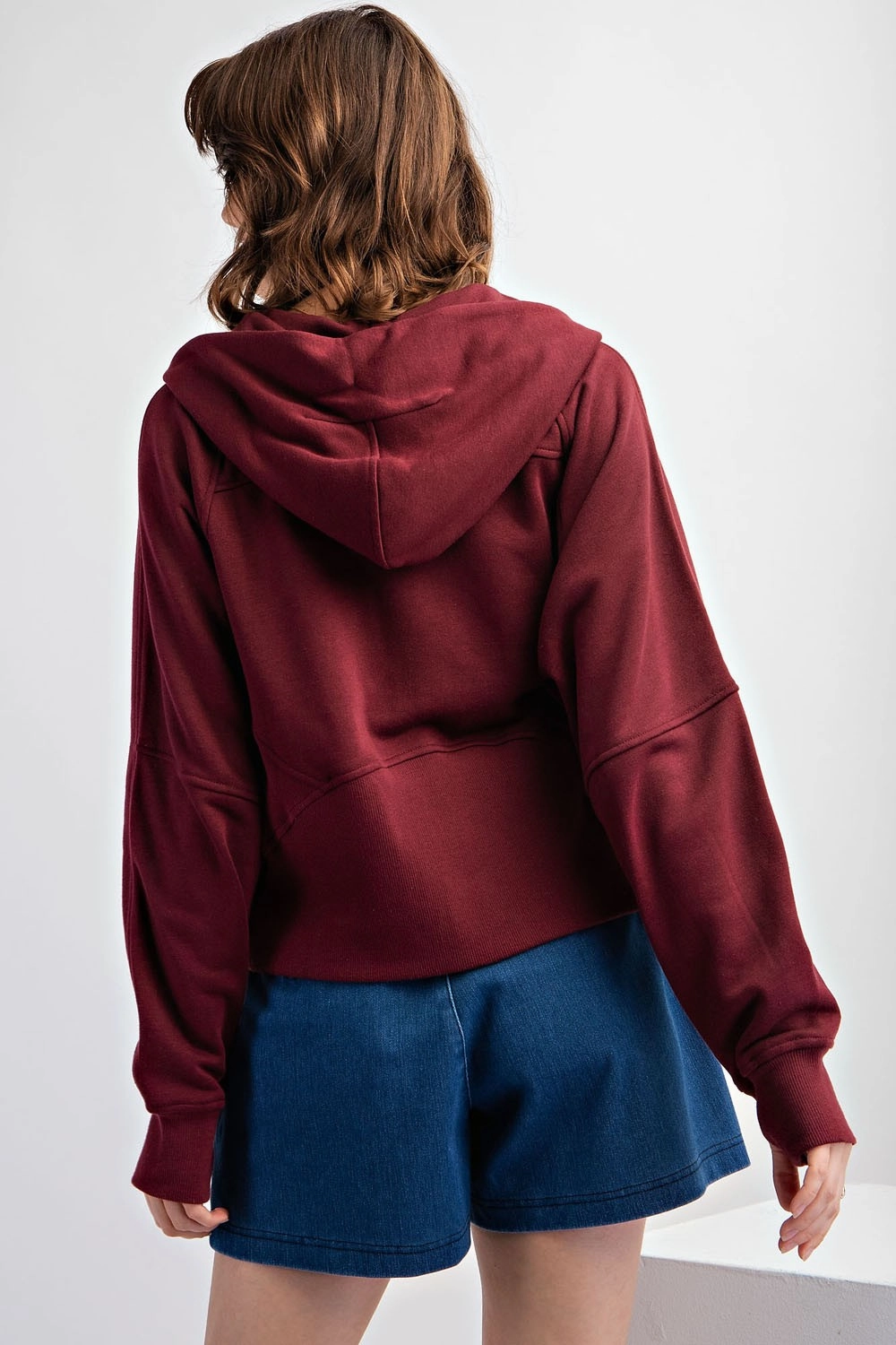 French Terry Long Sleeve Full Zip Hoodie | RAE MODE- Final Sale
