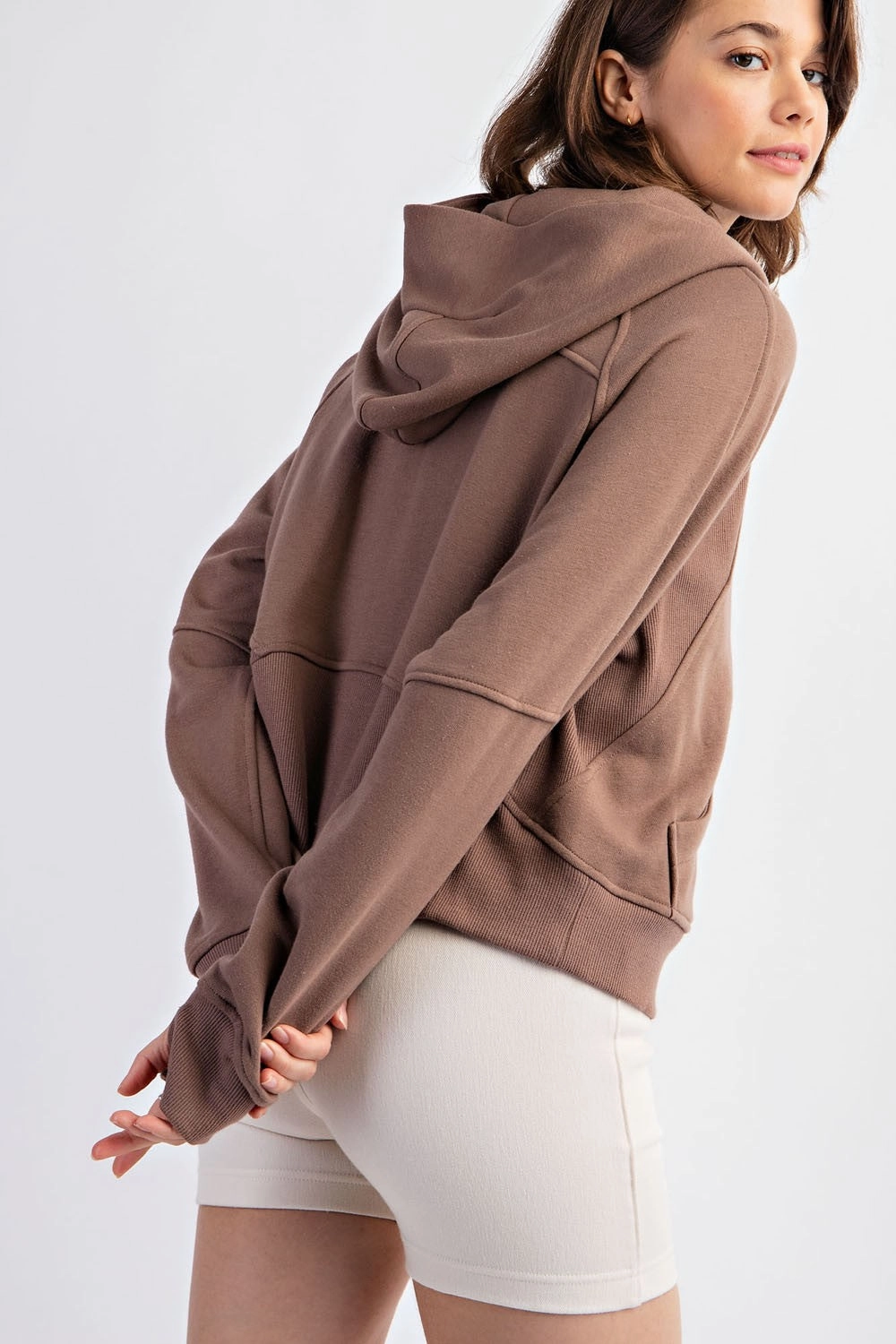 French Terry Long Sleeve Full Zip Hoodie | RAE MODE- Final Sale