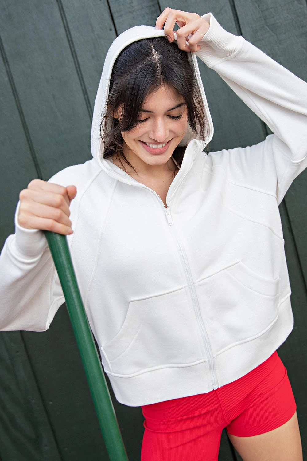 French Terry Long Sleeve Full Zip Hoodie | RAE MODE- Final Sale