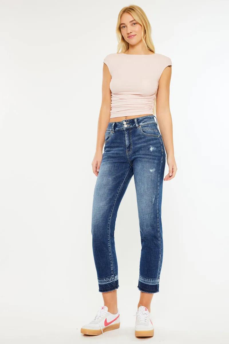 Georgia Ultra High Rise Slim Straight Leg Jeans