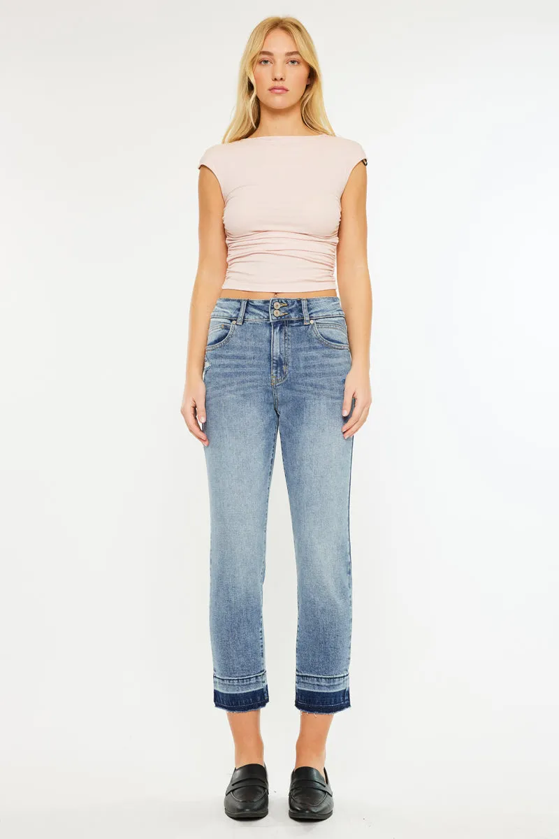 Georgia Ultra High Rise Slim Straight Leg Jeans