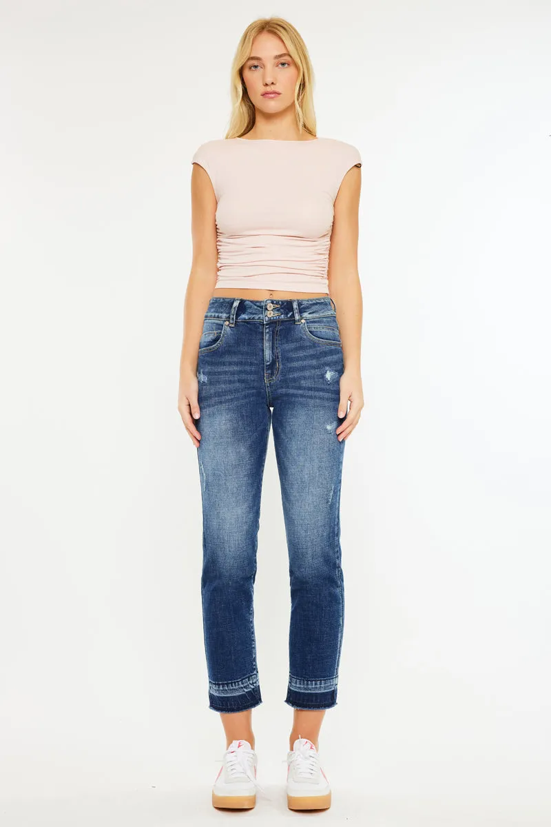 Georgia Ultra High Rise Slim Straight Leg Jeans