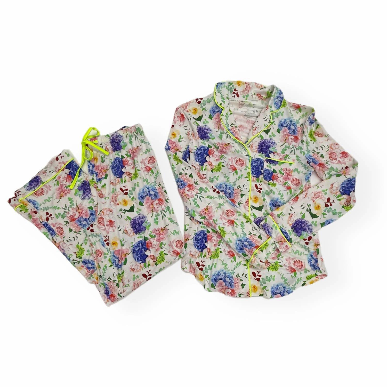 Girl's Maia Pajama Long Sleeve Pant Set In Vintage Floral