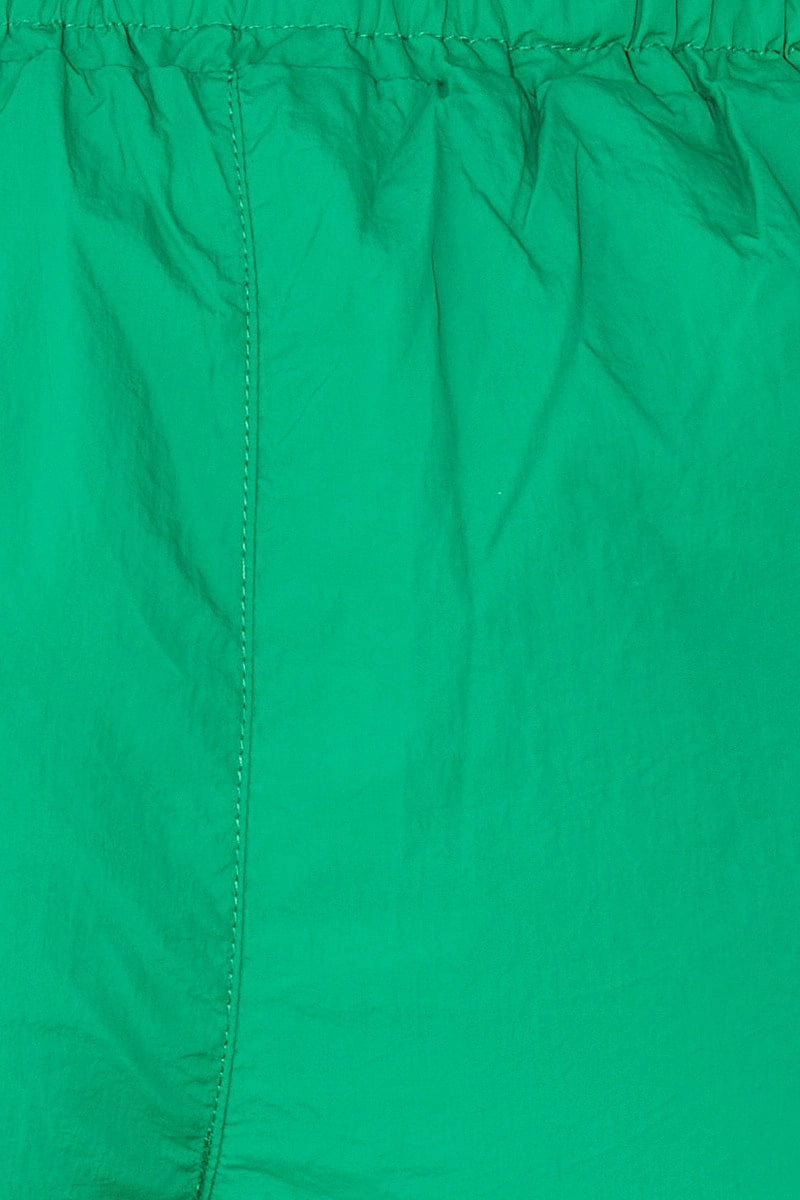 Green Cargo Parachute Pants
