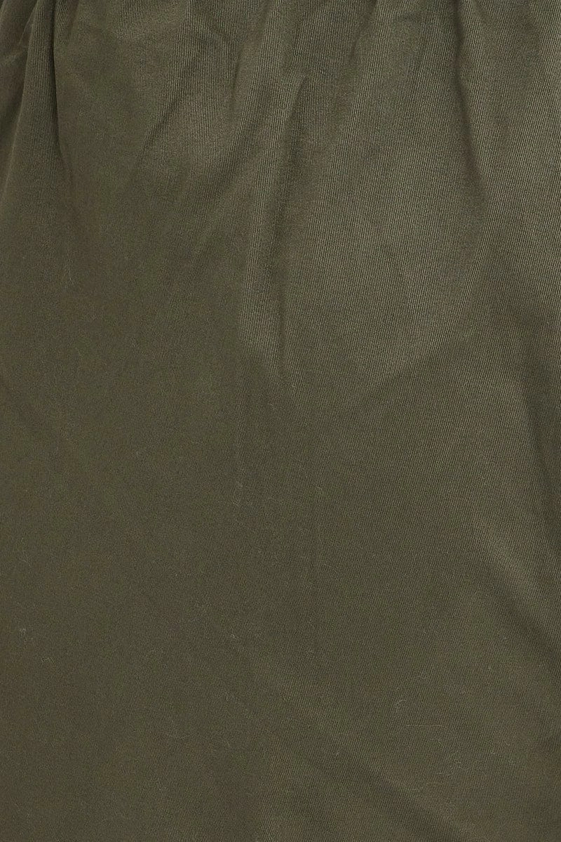 Green Parachute Cargo Pants Low Rise
