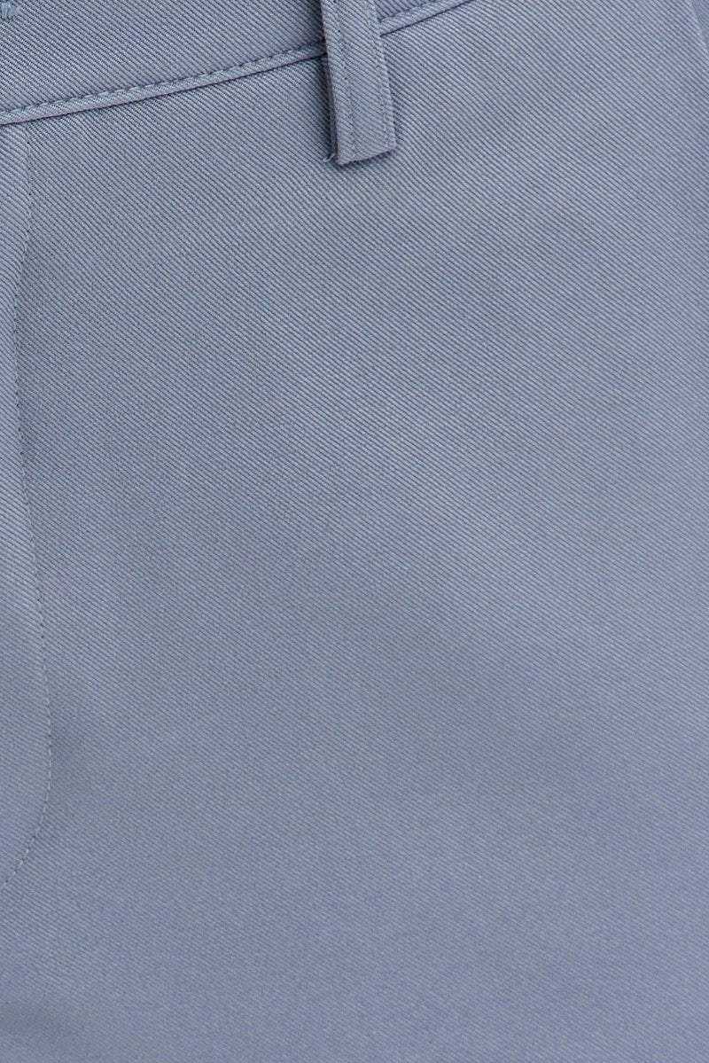 Grey Wide Leg Pants Cargo Pockets
