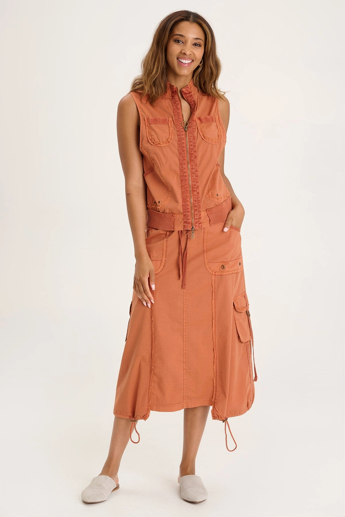Grindelle Cargo Vest in Poplin and Jersey