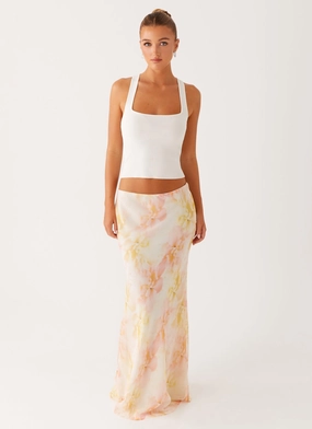 Harlow Chiffon Maxi Skirt - Floral Print
