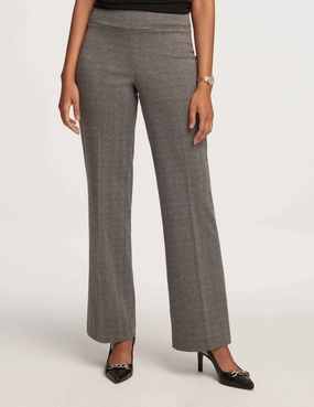 Herringbone Pull On Wide Leg Pants- Sale