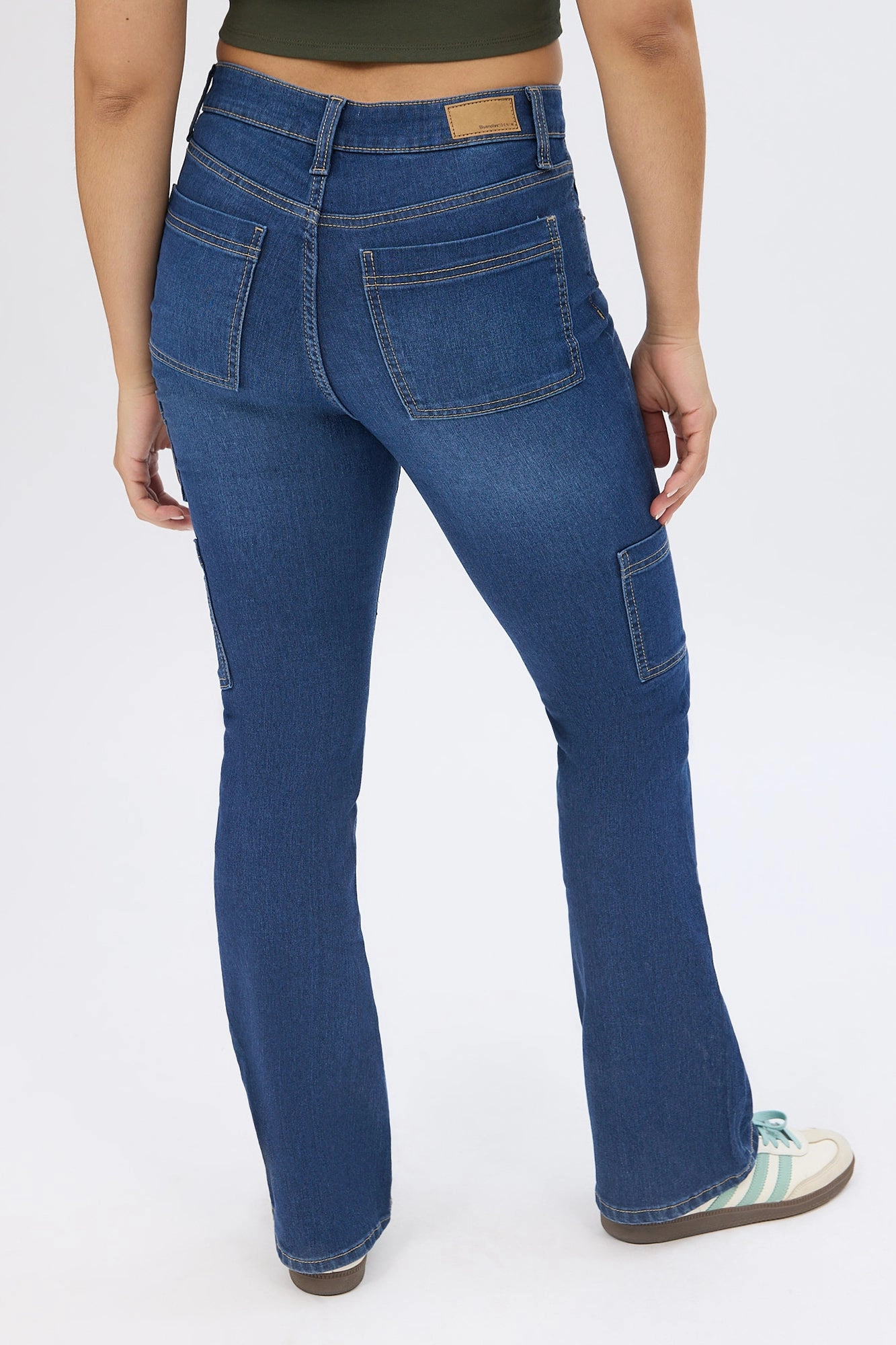 High Rise Cargo Bootcut Jeans