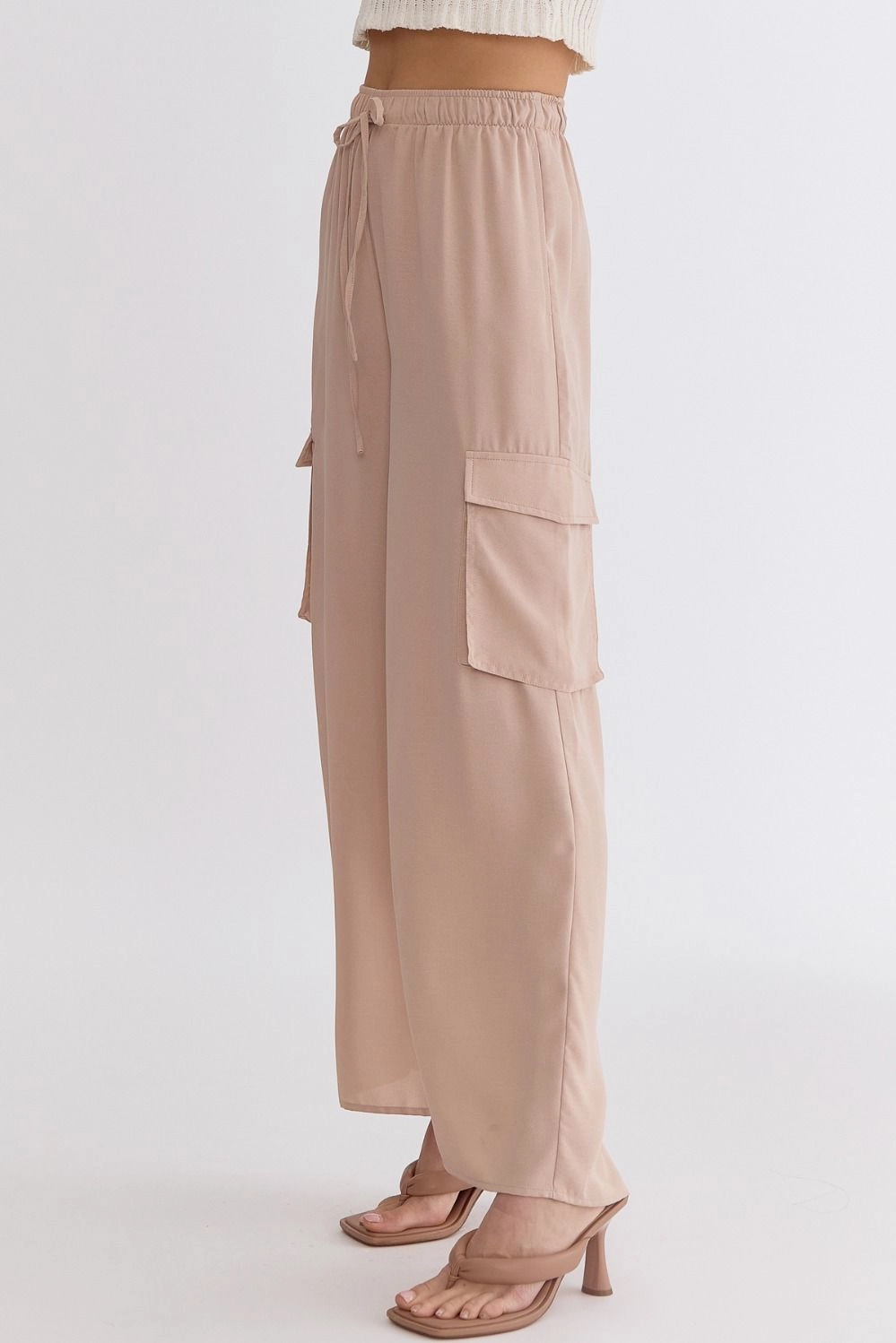 High Waisted Utility Wide Leg Pants