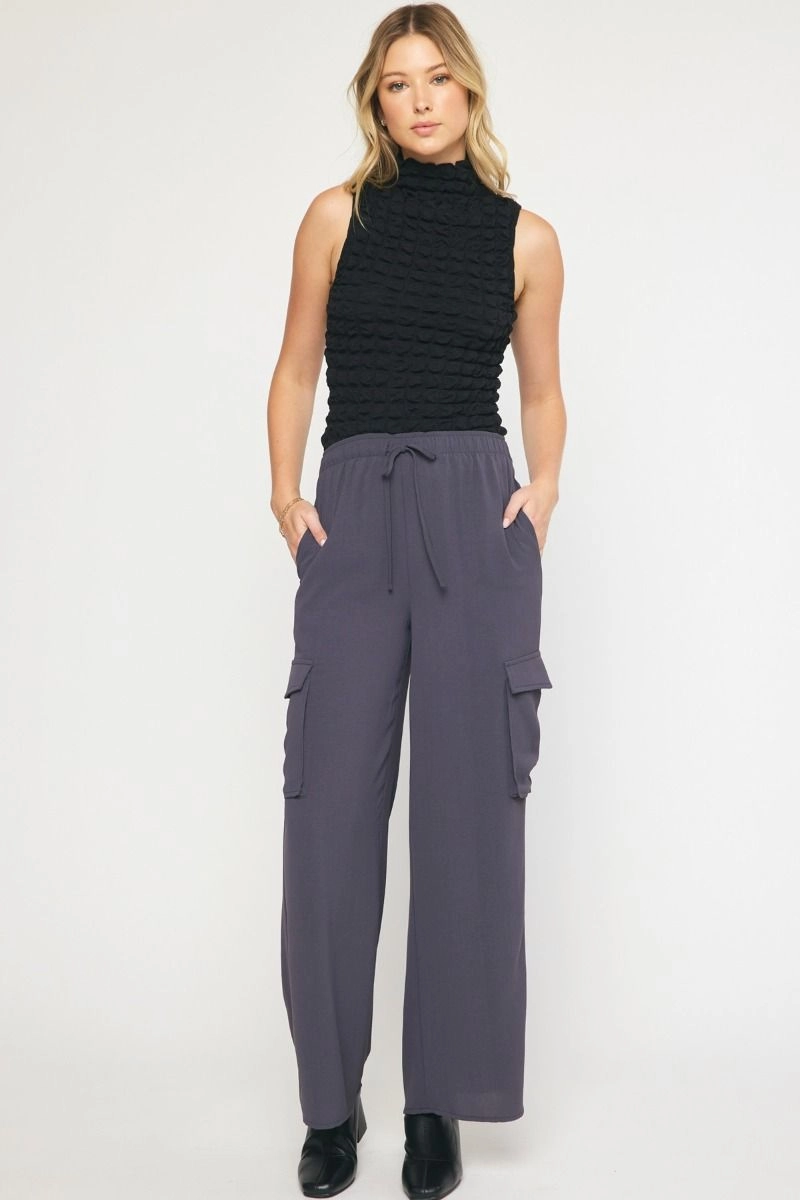 High Waisted Utility Wide Leg Pants