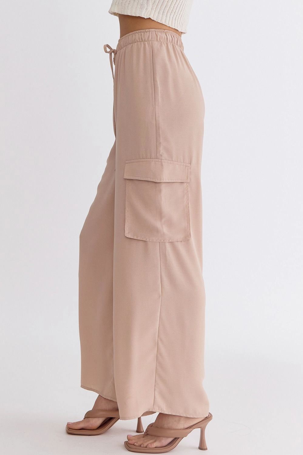 High Waisted Utility Wide Leg Pants