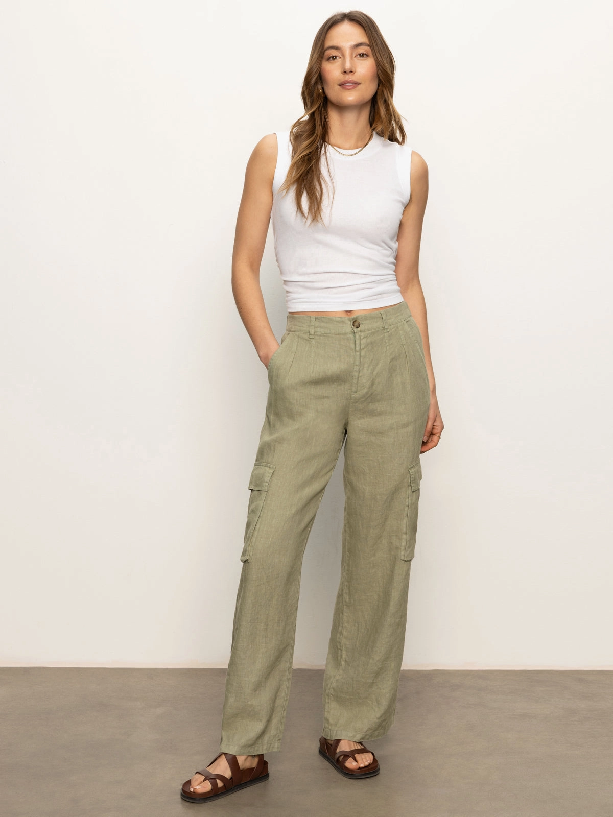 Hopper Semi High Rise Cargo Pant Sage