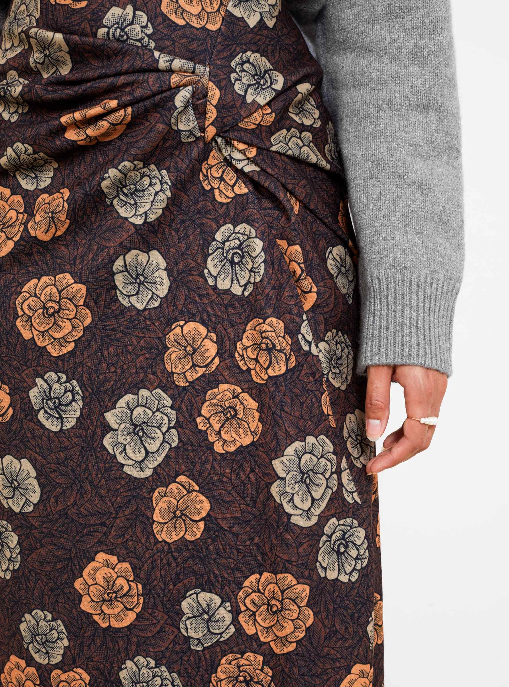 Iris Skirt Flower Mocha Brown