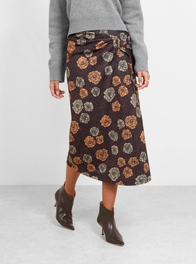 Iris Skirt Flower Mocha Brown