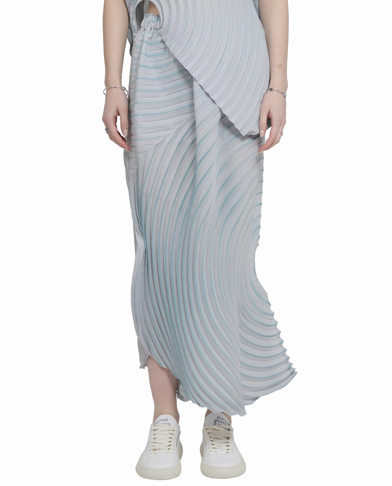 Issey Miyake Silence Pleated Midi Skirt