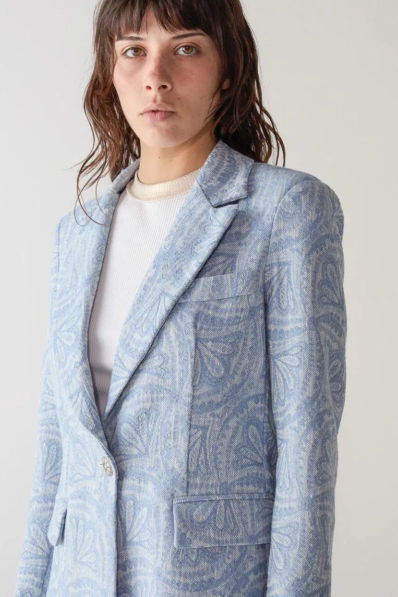 Jacquard Denim Blazer