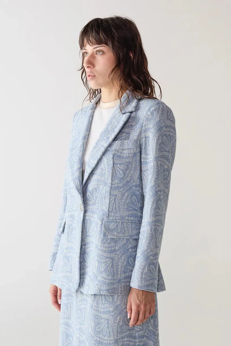 Jacquard Denim Blazer
