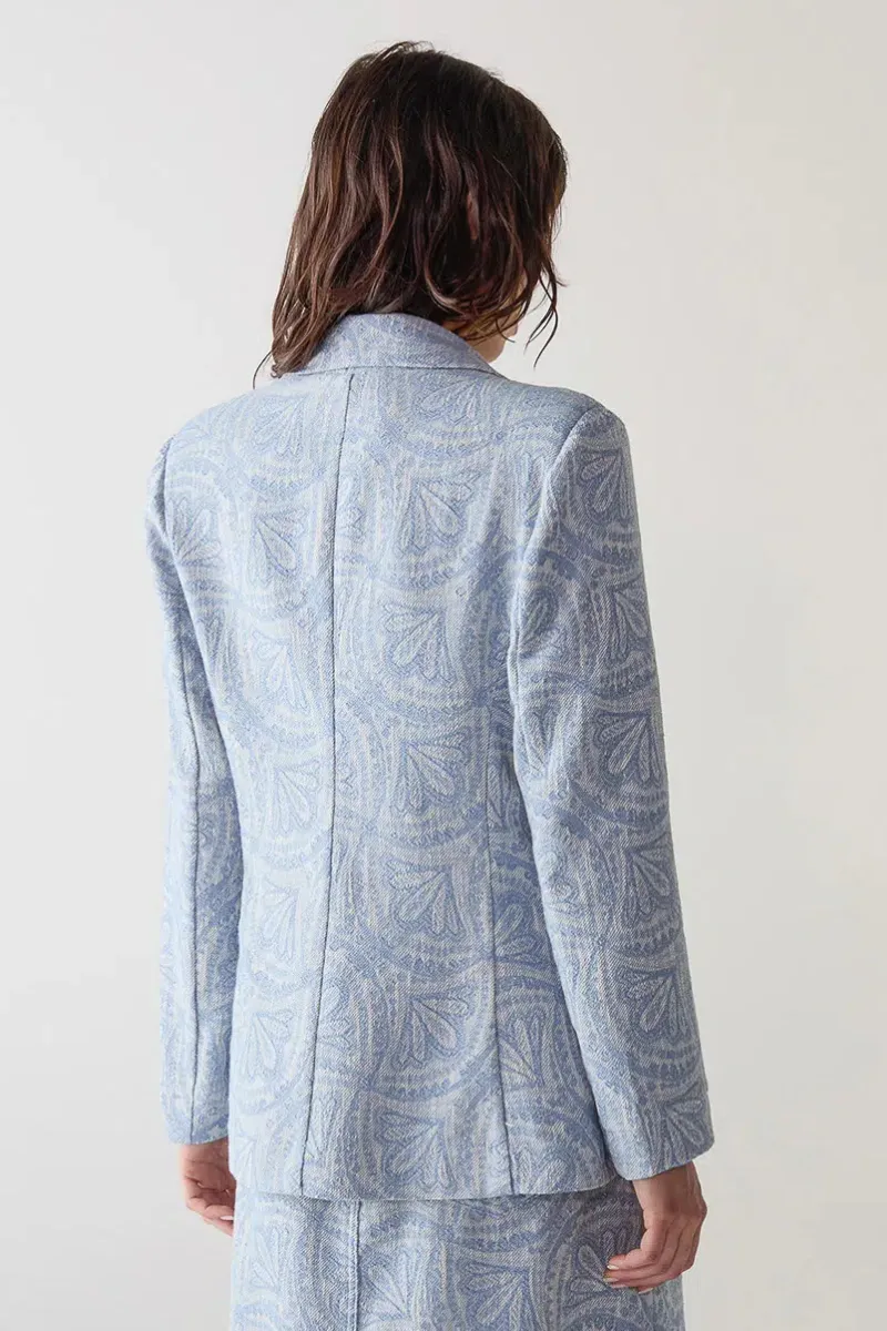 Jacquard Denim Blazer