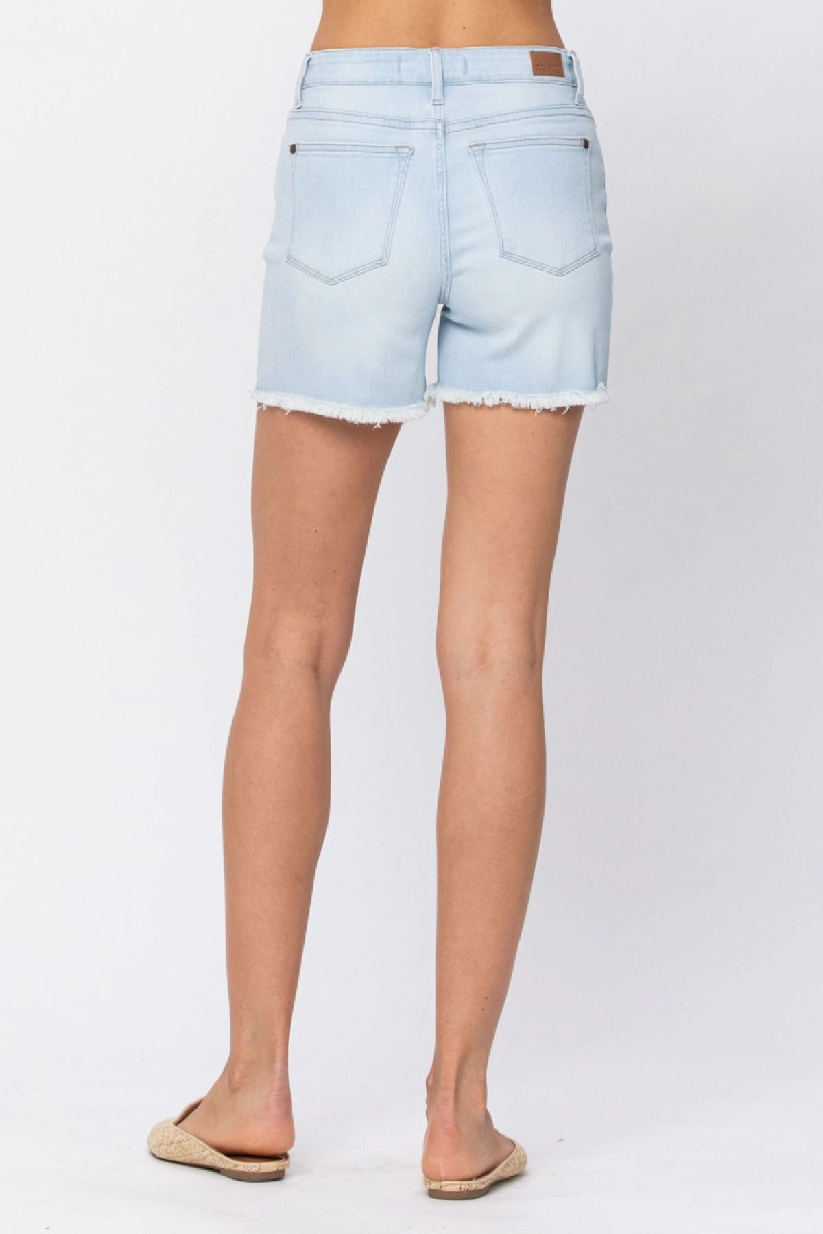 Judy Blue High Waist Bleach Light Cut Off Denim Shorts
