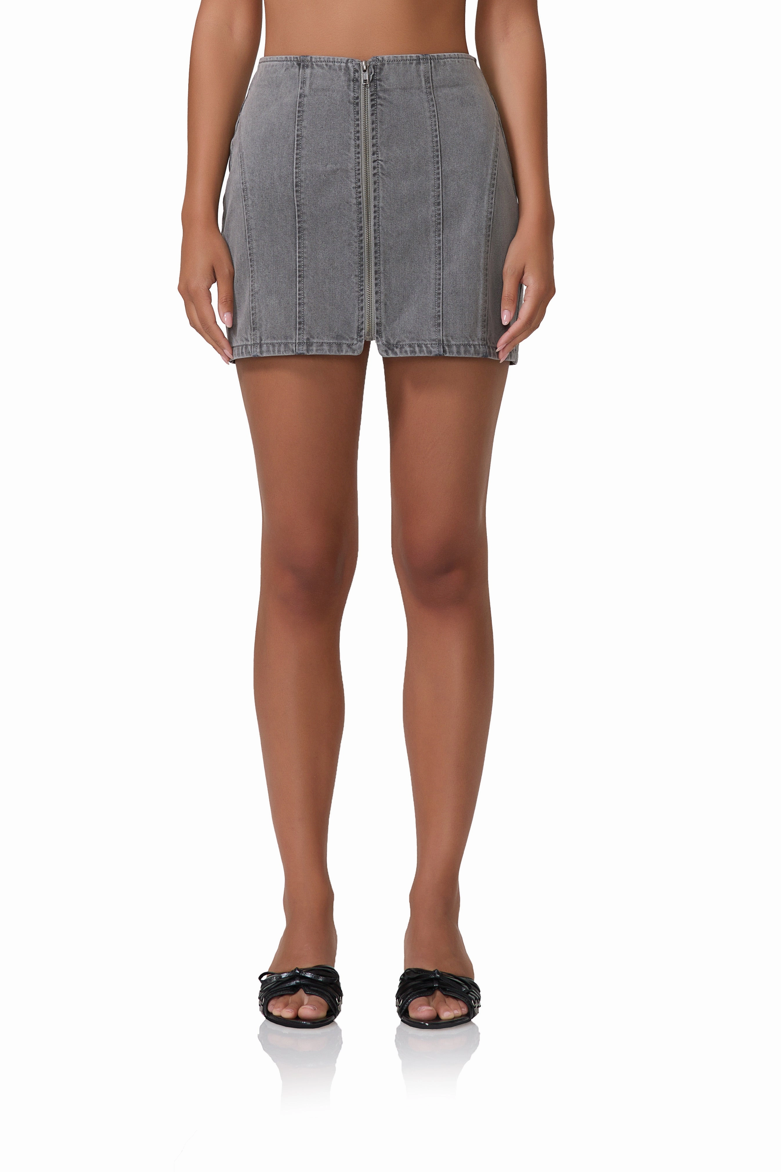 Karol Mini Skirt - Smoke Grey Wash