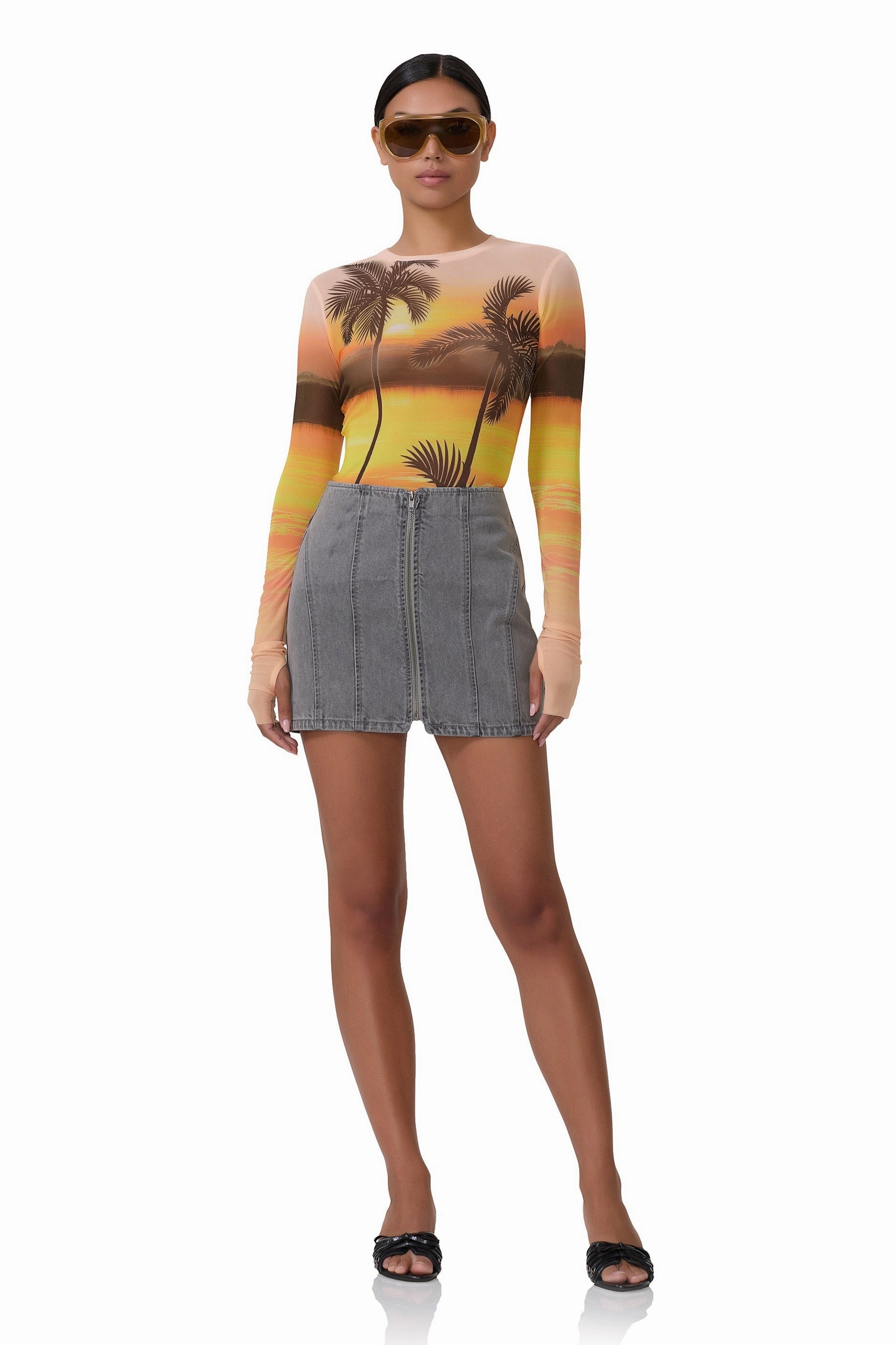 Karol Mini Skirt - Smoke Grey Wash