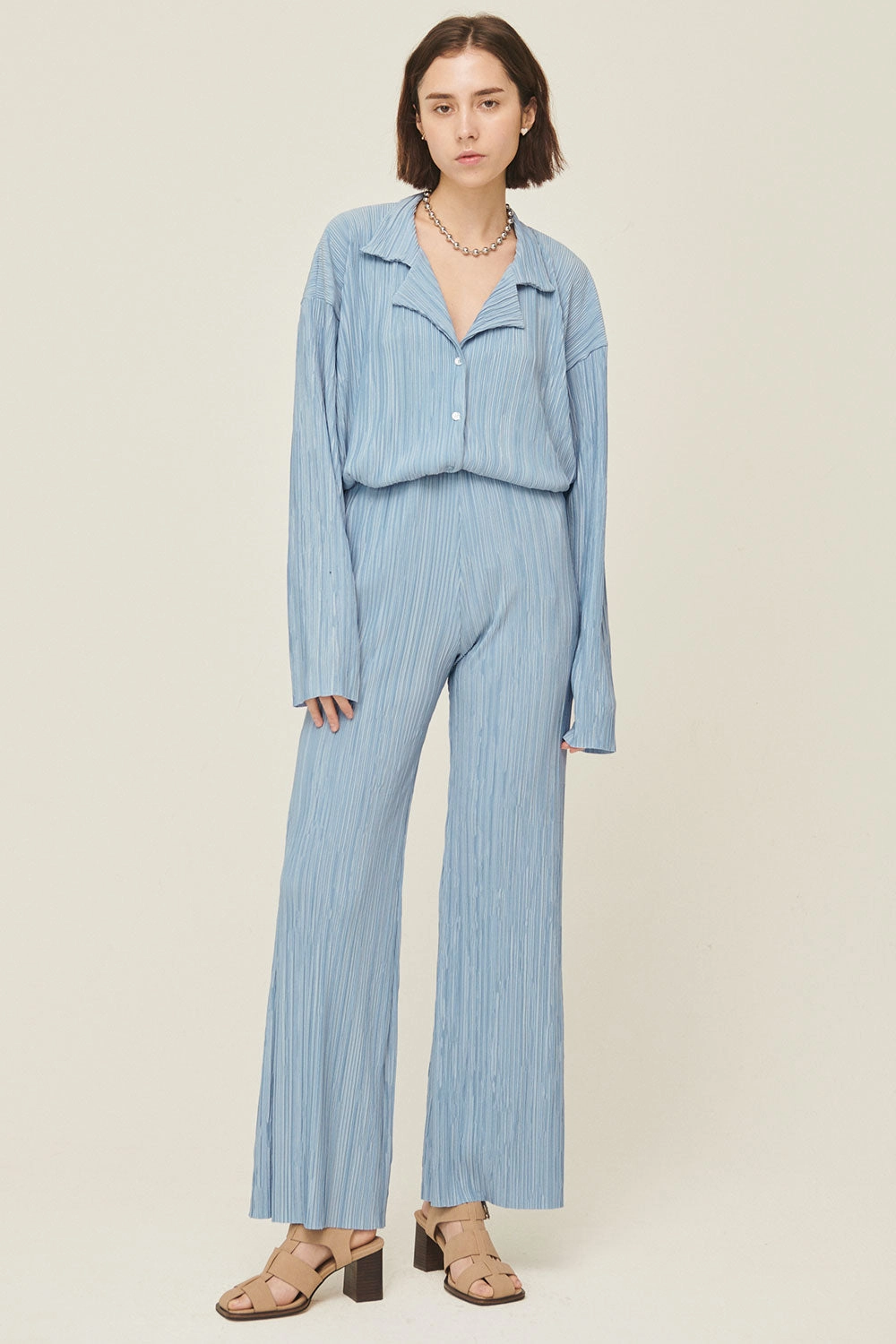Maria Flared Leg Plisse Pants