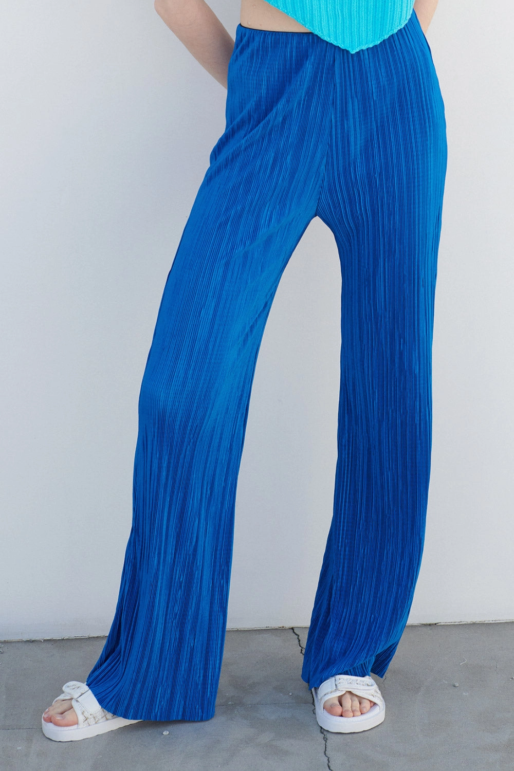 Maria Flared Leg Plisse Pants