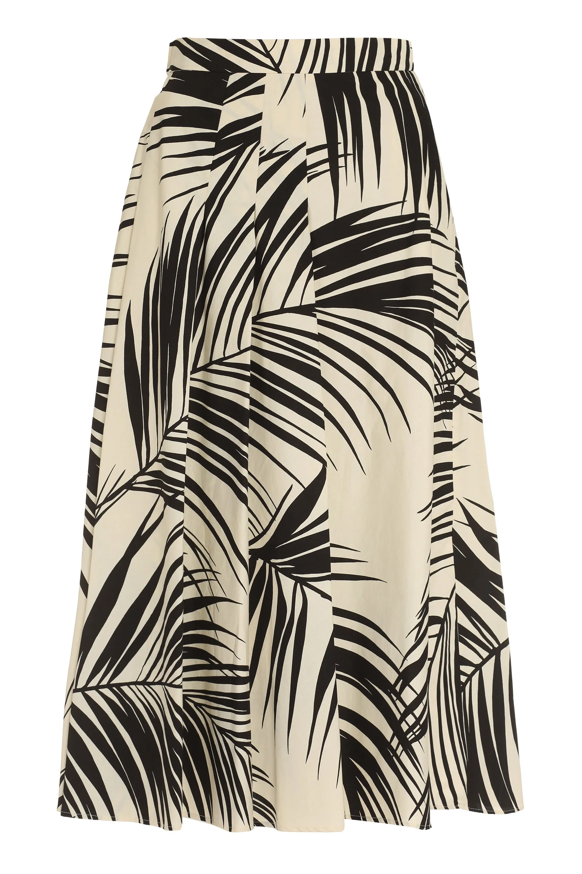 Max Mara Studio Fern-Printed Poplin Midi Skirt