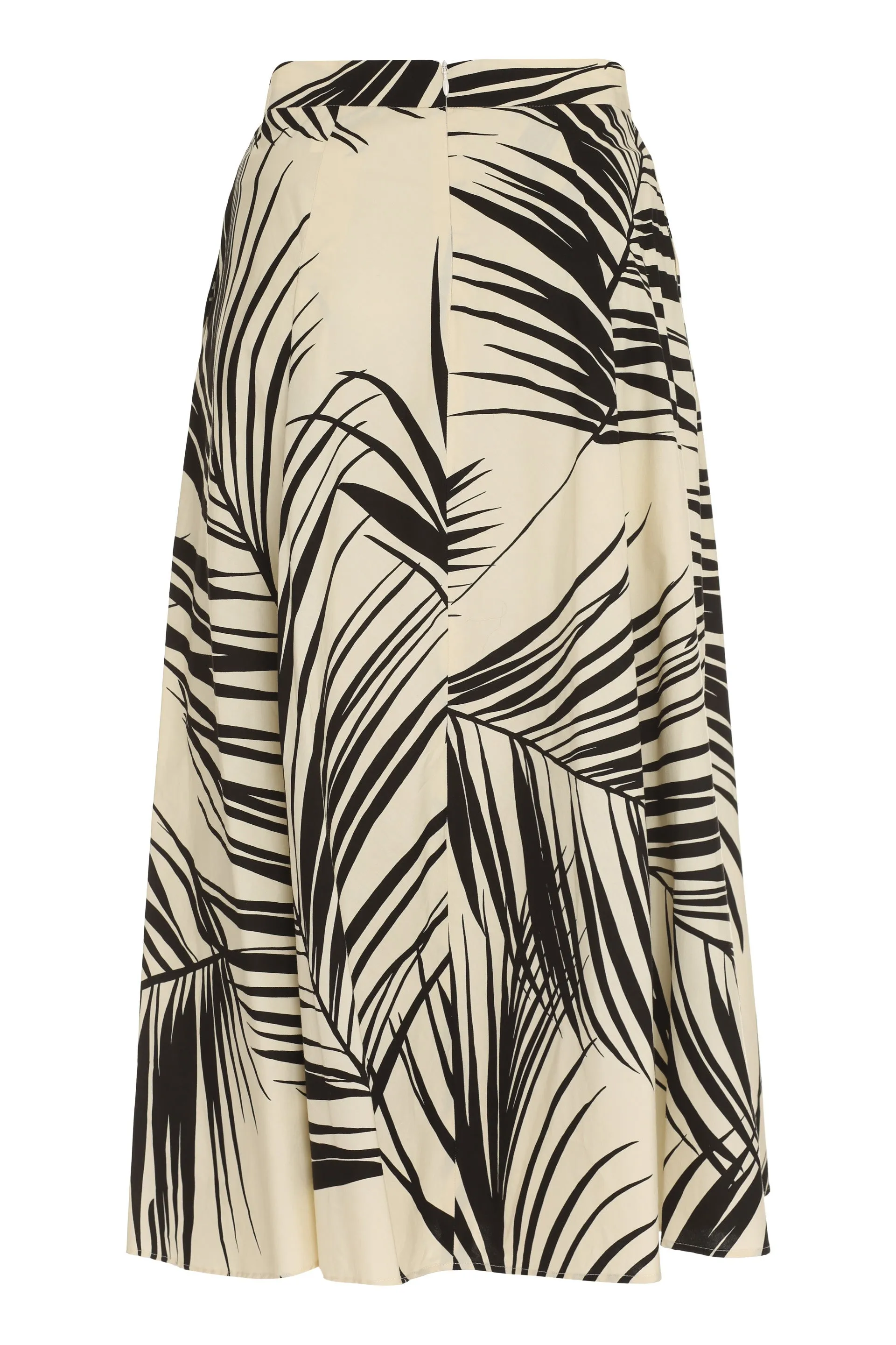 Max Mara Studio Fern-Printed Poplin Midi Skirt