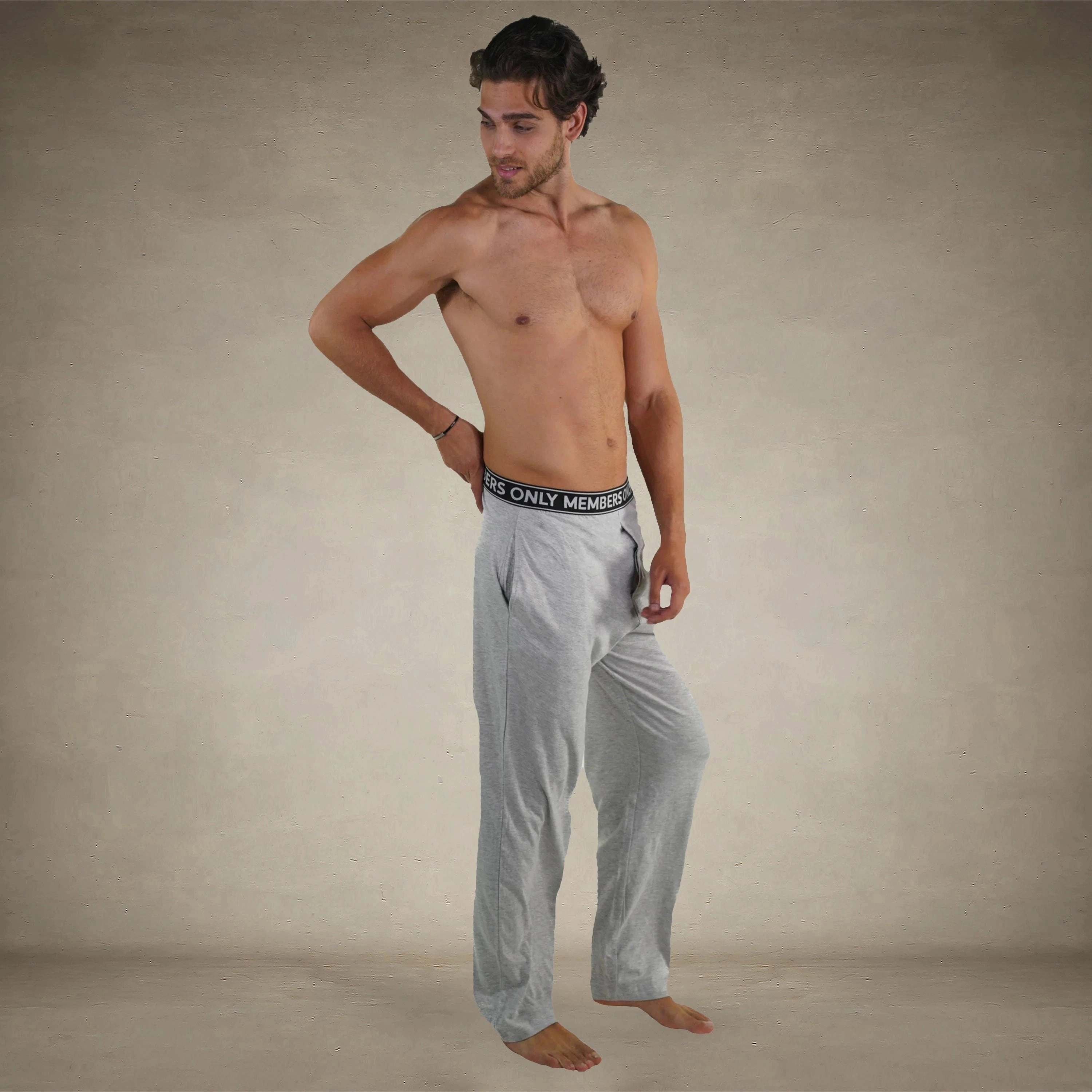 Men's Jersey Sleep Pant Logo Elastic - Grey - FINAL SALE