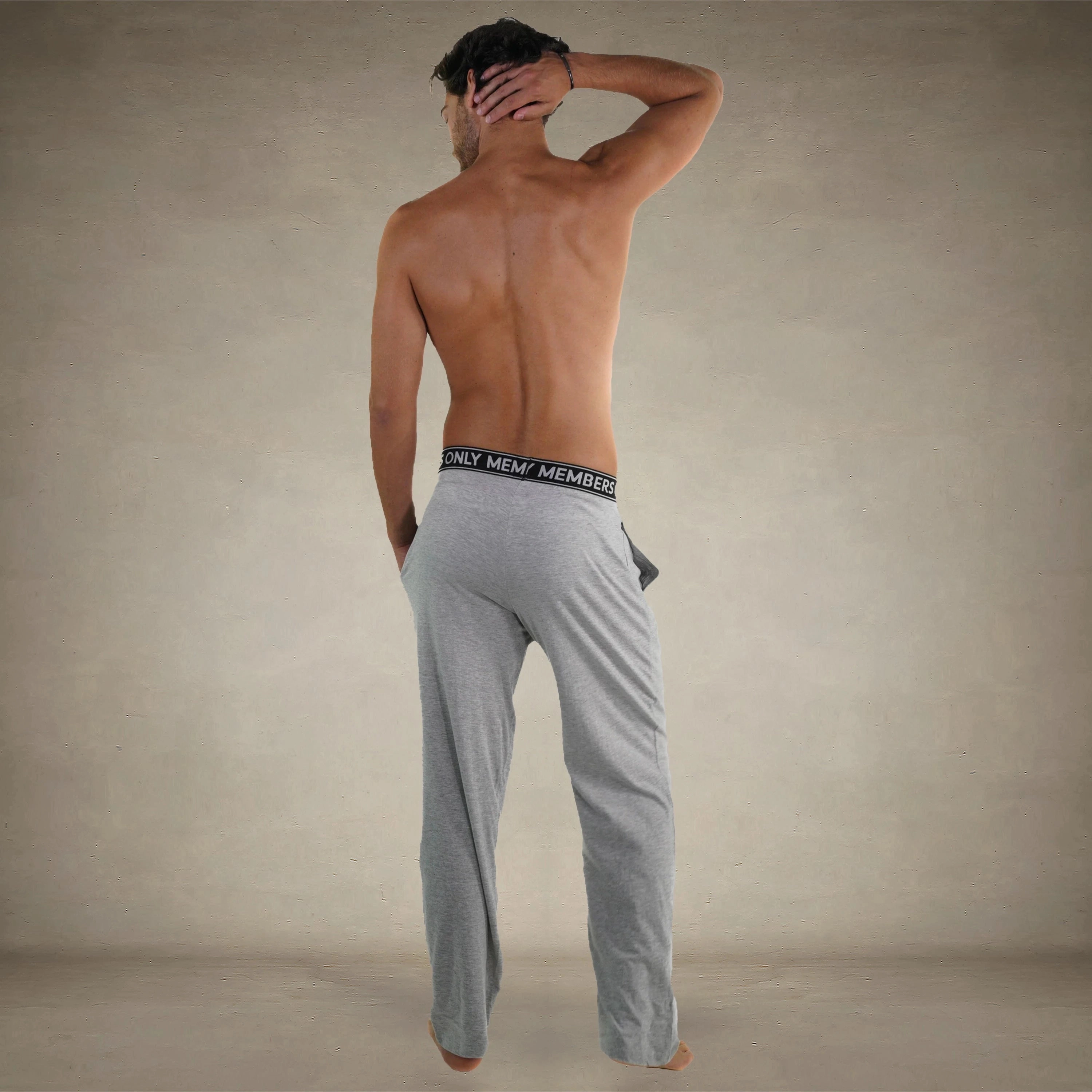 Men's Jersey Sleep Pant Logo Elastic - Grey - FINAL SALE